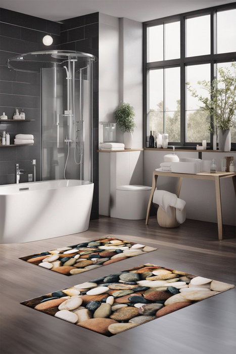 Mijölnir Juego de 2 Alfombrillas de Baño Multicolor CT-5183 Mijölnir Juego de 2 Alfombrillas de Baño Multicolor CT-5183